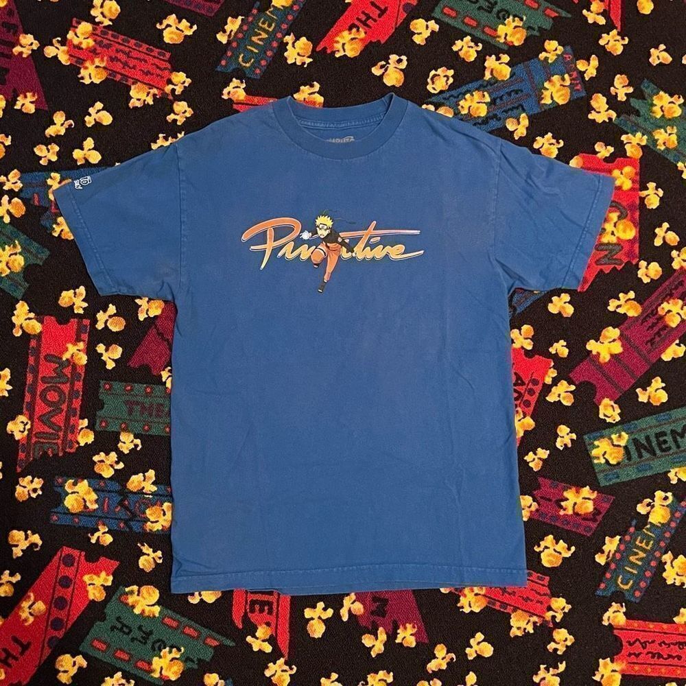 Naruto Shippuden x Primitive Skateboarding Blue Graphic Tee Shirt / Size M